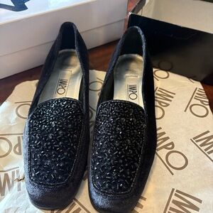 Impo Women's Elegant Black Embellished Loafers